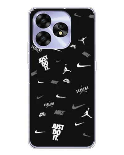 Чехол для UMIDIGI A15 с картинкой «Nike Black Pattern» Чехол для UMIDIGI A15 с картинкой «Nike Black Pattern»