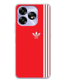 Чехол для UMIDIGI A15 с картинкой «Красный минимализм Adidas»