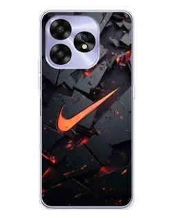 Чехол для UMIDIGI A15 с картинкой «Nike — эффект разломов»