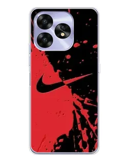 Чехол для UMIDIGI A15 с картинкой «Красные брызги Nike»