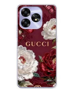 Чехол для UMIDIGI A15 с картинкой «Gucci — бордовые розы» Чехол для UMIDIGI A15 с картинкой «Gucci — бордовые розы»