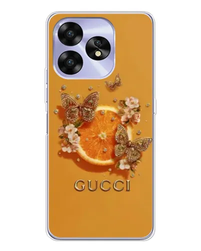 Чехол для UMIDIGI A15 с картинкой «Gucci — золотые бабочки» Чехол для UMIDIGI A15 с картинкой «Gucci — золотые бабочки»