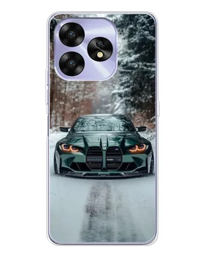 Чехол для UMIDIGI A15 с картинкой «BMW в зимнем лесу»