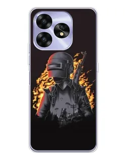 Чехол для UMIDIGI A15 с картинкой «PUBG — огненный силуэт»