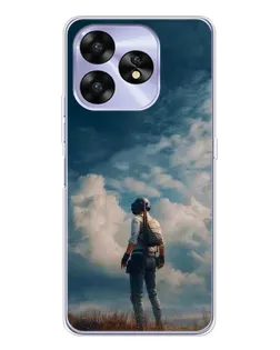 Чехол для UMIDIGI A15 с картинкой «Герой PUBG на скале»