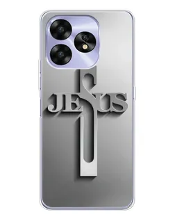 Чехол для UMIDIGI A15 с картинкой «Металлический крест Jesus»