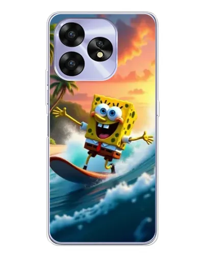 Чехол для UMIDIGI A15 с картинкой «Губка Боб серфингист»
