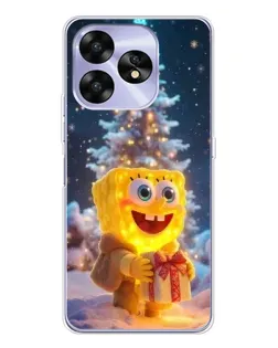 Чехол для UMIDIGI A15 с картинкой «Рождественский Спанч Боб»
