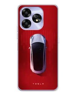 Чехол для UMIDIGI A15 с картинкой «Tesla Top View»