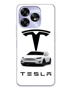 Чехол для UMIDIGI A15 с картинкой «Tesla White Style»