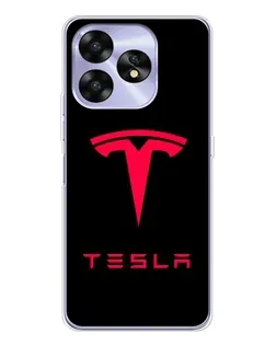 Чехол для UMIDIGI A15 с картинкой «Tesla Red Logo»