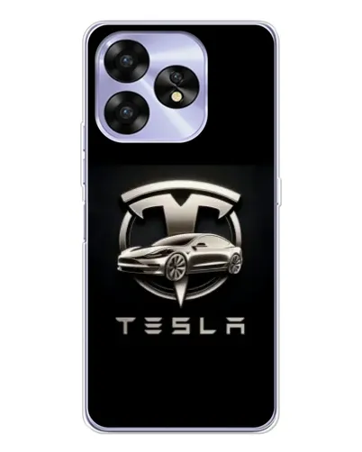Чехол для UMIDIGI A15 с картинкой «Tesla — серебристое авто» Чехол для UMIDIGI A15 с картинкой «Tesla — серебристое авто»