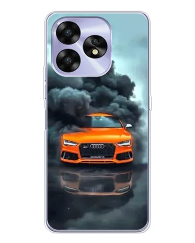 Чехол для UMIDIGI A15 с картинкой «Audi в облаках дыма»