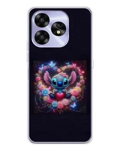 Чехол для UMIDIGI A15 с картинкой «Stitch в цветах»
