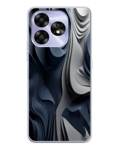 Чехол для UMIDIGI A15 с картинкой «Объемные синие складки»