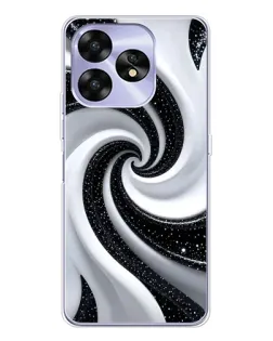 Чехол для UMIDIGI A15 с картинкой «Черно-белая спираль»