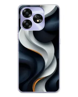 Чехол для UMIDIGI A15 с картинкой «Объемные черно-белые ленты»