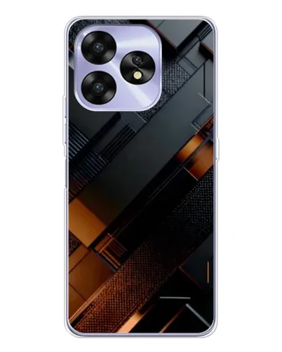 Чехол для UMIDIGI A15 с картинкой «Черные геометрические блоки»