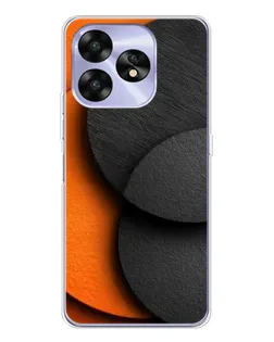 Чехол для UMIDIGI A15 с картинкой «Геометрия оранжевых кругов»