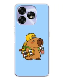 Чехол для UMIDIGI A15 с картинкой «Капибара на скейте»
