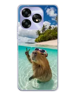 Чехол для UMIDIGI A15 с картинкой «Капибара на море»