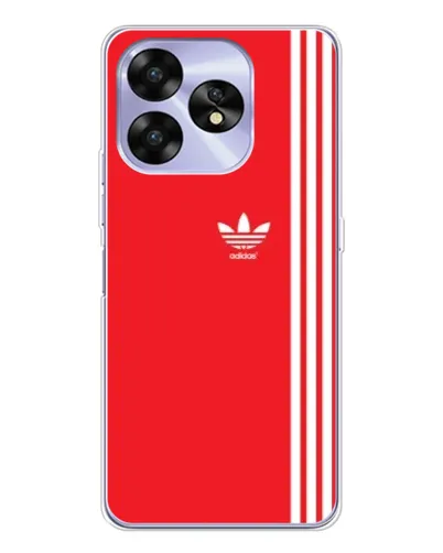Чехол для UMIDIGI A15C с картинкой «Красный минимализм Adidas»
