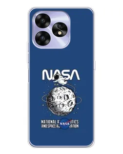 Чехол для UMIDIGI A15C с картинкой «NASA — лунная миссия»