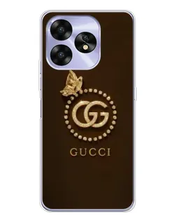 Чехол для UMIDIGI A15C с картинкой «Gucci — золотая бабочка»