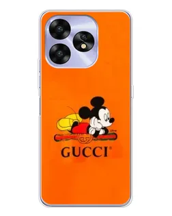 Чехол для UMIDIGI A15C с картинкой «Микки Маус Gucci — оранж»