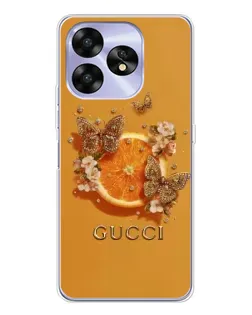 Чехол для UMIDIGI A15C с картинкой «Gucci — золотые бабочки»