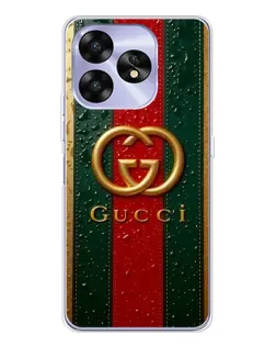 Чехол для UMIDIGI A15C с картинкой «Gucci — фирменная полоса и золото»