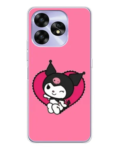 Чехол для UMIDIGI A15C с картинкой «Kuromi — любовь в сердце»