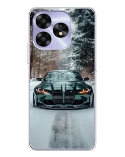 Чохол для UMIDIGI A15C з картинкою «BMW у зимовому лісі»