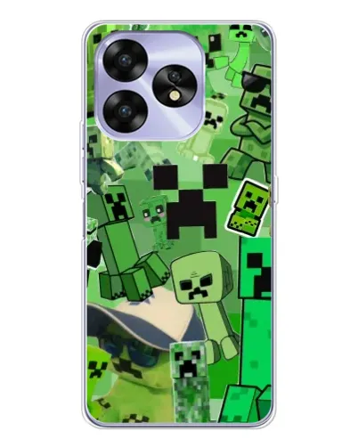 Чехол для UMIDIGI A15C с картинкой «Криперы Minecraft»