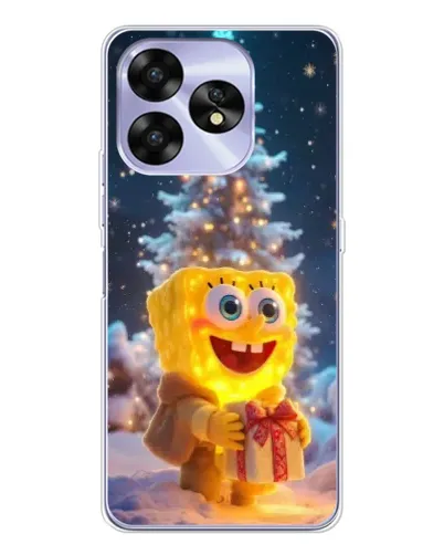 Чехол для UMIDIGI A15C с картинкой «Рождественский Спанч Боб»