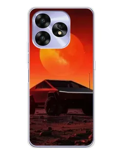Чехол для UMIDIGI A15C с картинкой «Cybertruck на Марсе»