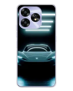 Чехол для UMIDIGI A15C с картинкой «Tesla в неоне»
