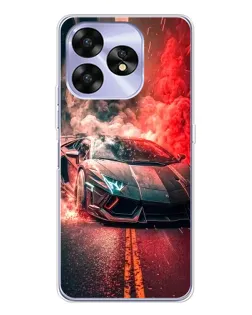 Чехол для UMIDIGI A15C с картинкой «Lamborghini красный дым»