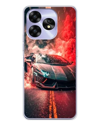 Чехол для UMIDIGI A15C с картинкой «Lamborghini красный дым»