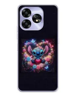 Чехол для UMIDIGI A15C с картинкой «Stitch в цветах» Чехол для UMIDIGI A15C с картинкой «Stitch в цветах»