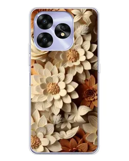 Чехол для UMIDIGI A15C с картинкой «Бежевый флористический декор» Чехол для UMIDIGI A15C с картинкой «Бежевый флористический декор»