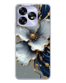 Чехол для UMIDIGI A15C с картинкой «Белый цветок и золотой флюид» Чехол для UMIDIGI A15C с картинкой «Белый цветок и золотой флюид»