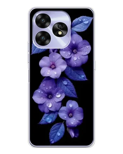 Чехол для UMIDIGI A15C с картинкой «Фиолетовые цветы с росою»