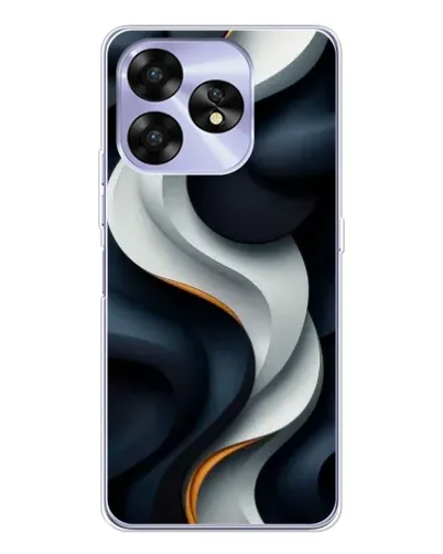 Чехол для UMIDIGI A15C с картинкой «Объемные черно-белые ленты» Чехол для UMIDIGI A15C с картинкой «Объемные черно-белые ленты»