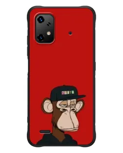 Чехол для UMIDIGI Bison X20 с картинкой «Bored Ape — красный фон»