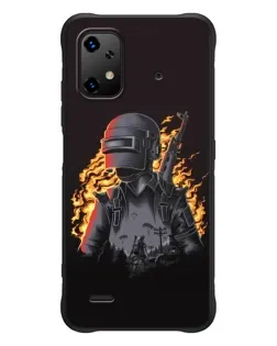 Чехол для UMIDIGI Bison X20 с картинкой «PUBG — огненный силуэт»