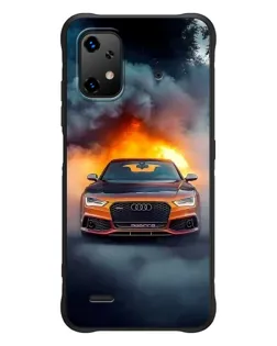 Чехол для UMIDIGI Bison X20 с картинкой «Audi в огненном дыму»