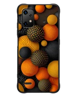 Чехол для UMIDIGI Bison X20 с картинкой «Объемные оранжевые сферы»