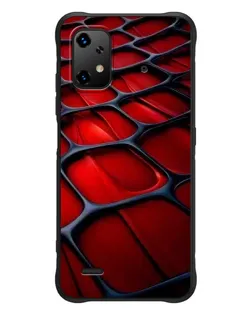 Чехол для UMIDIGI Bison X20 с картинкой «Красная глянцевая сетка»