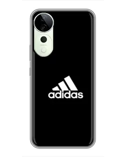 Чехол для Vivo iQOO Z10R с картинкой «Черная классика Adidas»